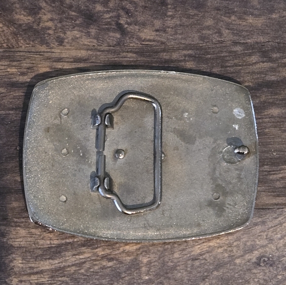 Quebec Flag, Silver & Blue Fleur-de-Lis Belt Buckle - Picture 2 of 3